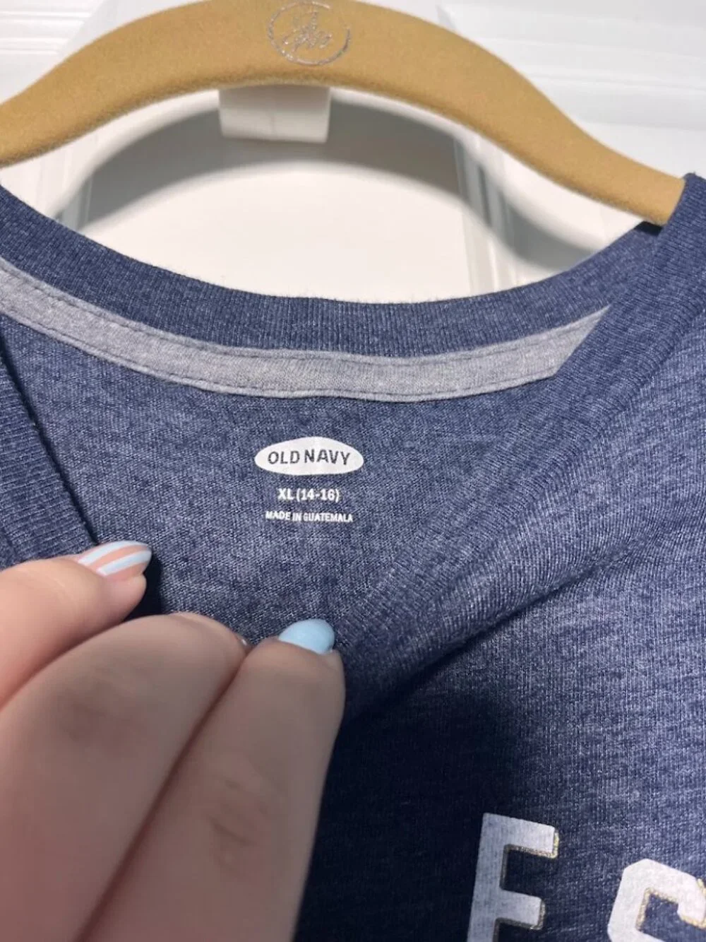 Old Navy Girls Heather Navy California Bear Graphic Tee 14/16